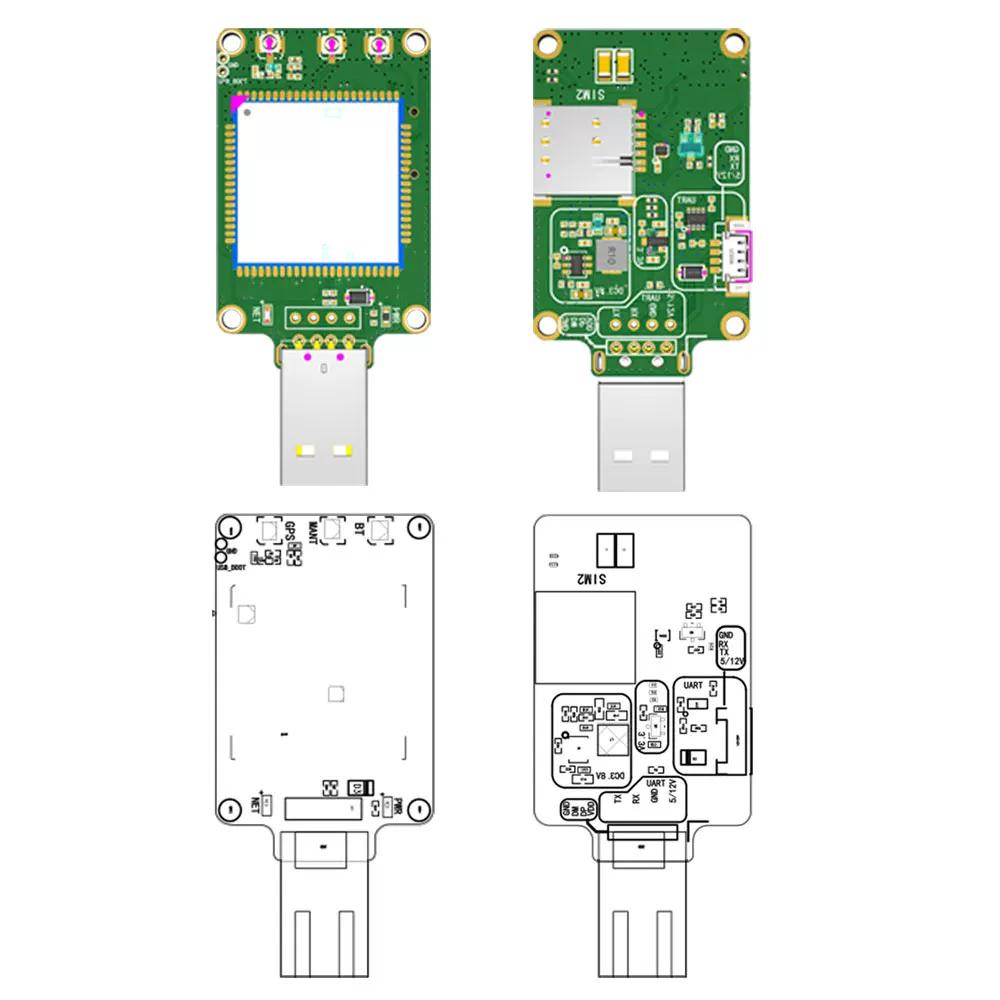 SIMcom A7670E-LASE CAT1 USB Dongle , Support Data+voice 1pcs