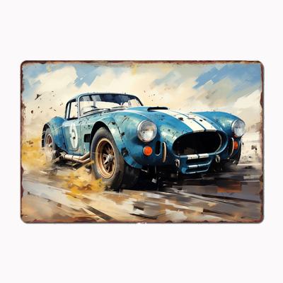 Poster „Alter AC Cobra Oldtimer für dein Zimmer“ aus Metall, Wanddekoration fürs Badezimmer, Blech, Heimdekoration