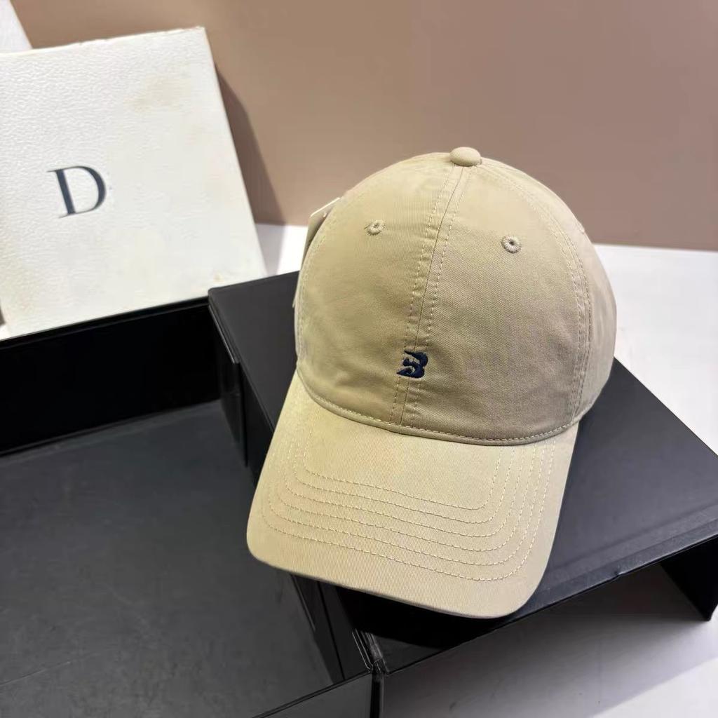 Simple Embroidery Big Head Circumference Baseball Hat Women's Summer Wide Brim Showing Face Small Outdoor Sunscreen Sunshade Cap