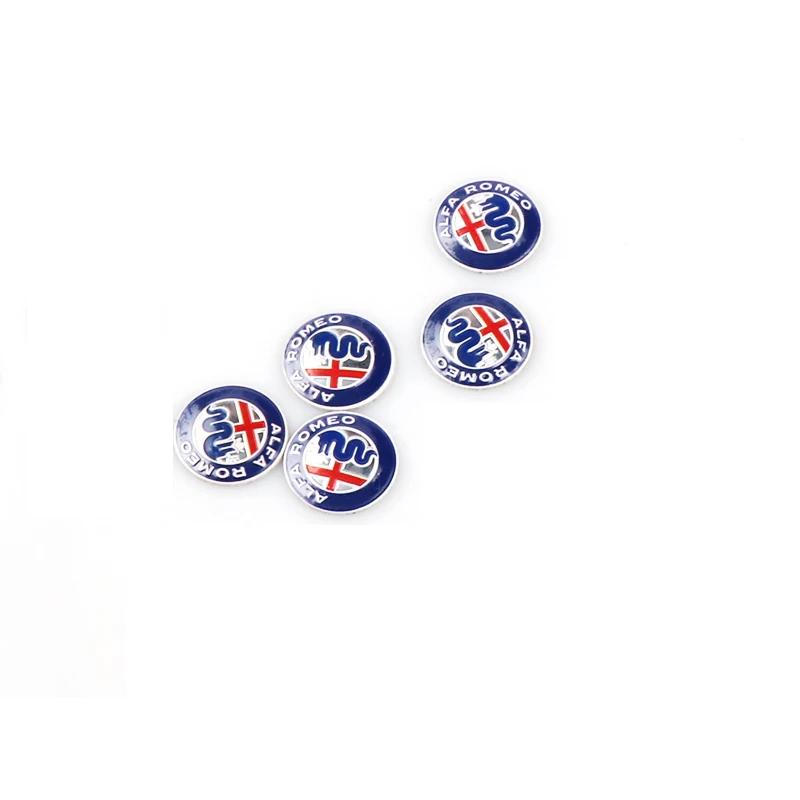 Car Stickers For Alfa Romeo 5/10PCS 14mm Car Remote Key Sticker Aluminum Badge For Alfa Romeo 159 Sportwagon Giulietta Mito 147