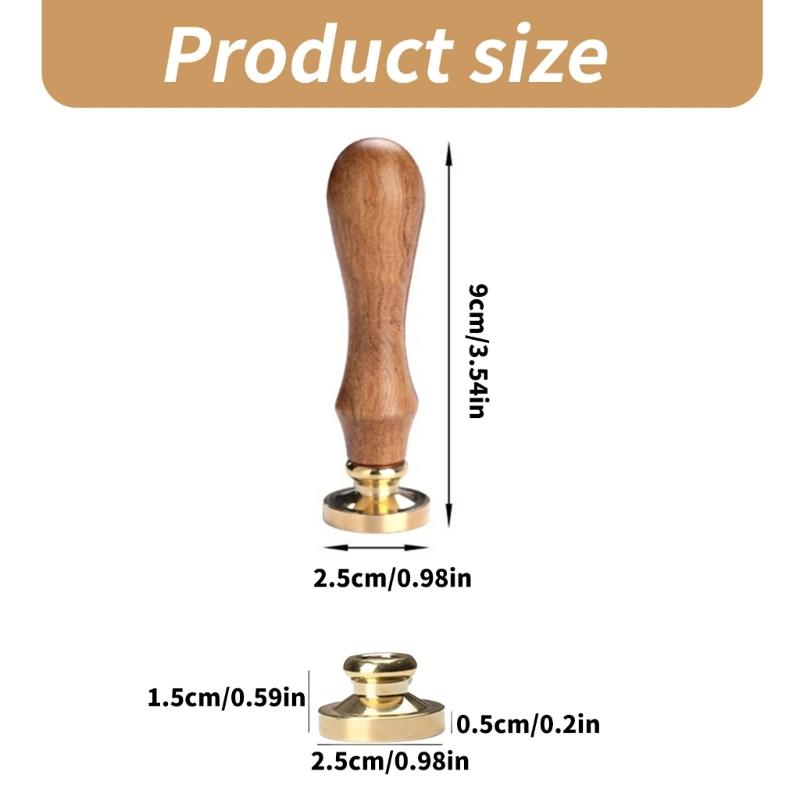 Sealing Stamp Wood Handle with Letter Stamp Head, for Scrapbooking Seal Envelopes Wedding Invitation Embellishments