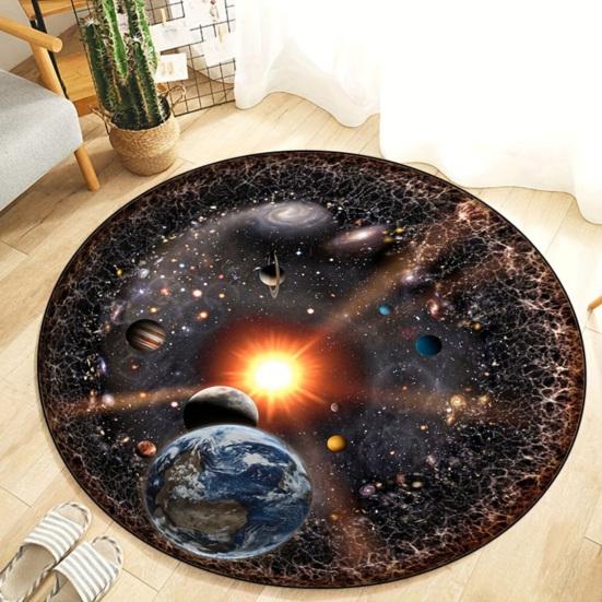 3D Visual Round Rug Living Room Floor Mat Decorative Anti-Slip Area Rug for Bedroom Dining Room Playroom Home Farmhouse Decor