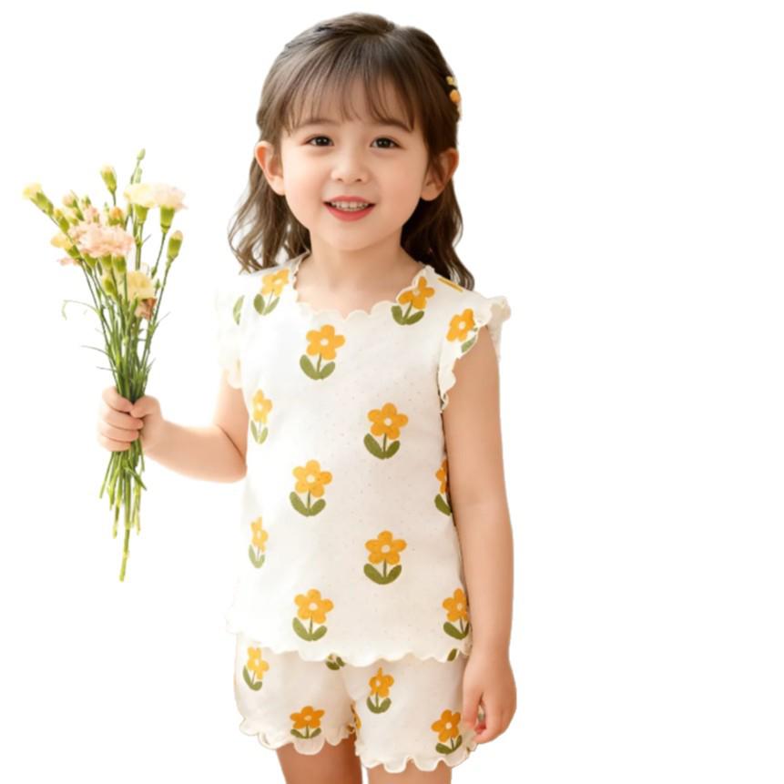 Süßer Sommer-Pyjama für Mädchen - Kurzarm, Eis seide, Atmungsaktives Set