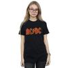 AC/DC Womens/Ladies Distressed Logo Cotton Boyfriend T-Shirt