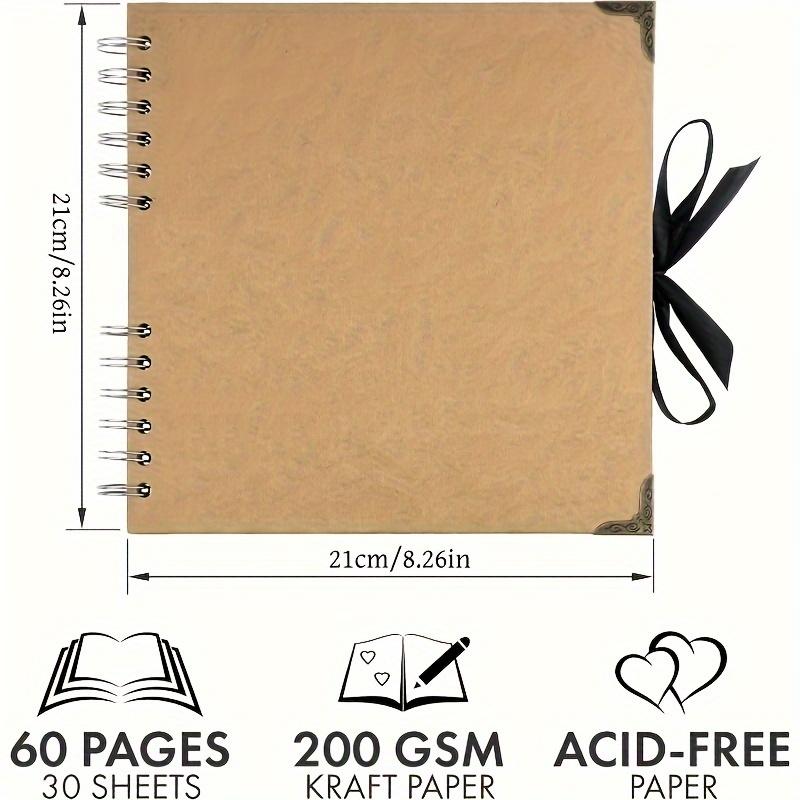 Bstorify Scrapbook Album 30 sheets, Thick 200gsm Kraft Paper, Photo Album Scrapbook, Memory Book - Ideal for Your Scrapbooking Albums Art