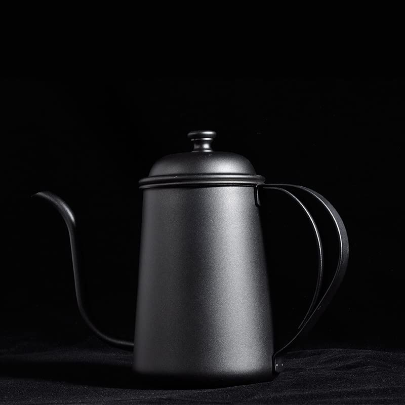 FUN COFFEE Drip Pot, 650ml, Coffee Kettle, Coffee Drip Pot, Camping Kettle, Direct Fire, Small, with Lid, Stainless Steel, Narrow Mouth (co-0001)