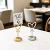 Metal Place Card Base Hollow Heart Table Number Holder, Love Stand, Holders Clip for Photos, Food Signs, Memo Notes, Weddings, Birthdays, Restaurants
