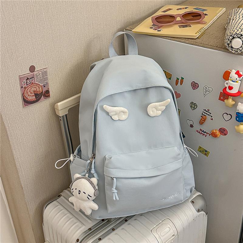 Solid Color Student Schoolbag Women's Backpack