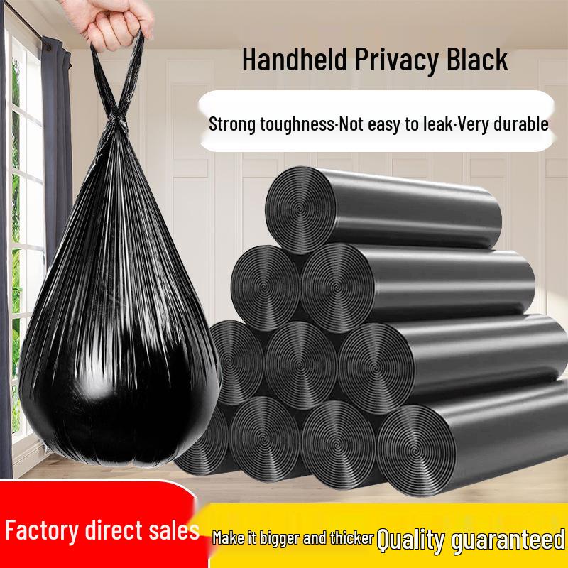 Thickened Black Disposable Garbage Bags for Kitchen, Living Room & Dormitory