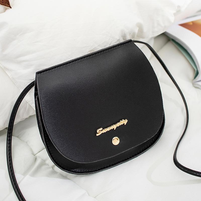 Women's bag  new Japanese and Korean style fashion simple shoulder saddle bag small fresh mobile phone change shoulder