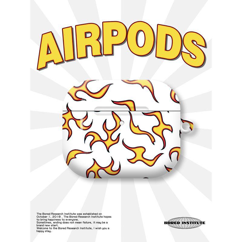 

White Flame Retro Protective Case Earphone Case Apple AirPods