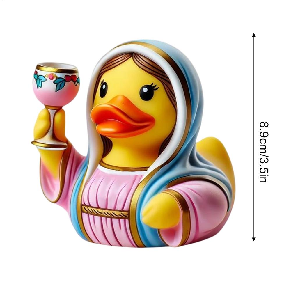 Jesus Duck, Creative Resin Statue Jesus Duck Miniature Animals Multifunctional Christian Decoration Outdoor Animal Decor