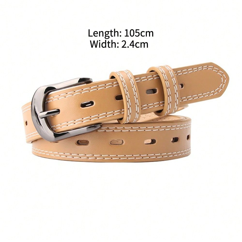 New Women's Belt Double-line Decoration Fashionable Versatile Hollow Belt Women's Pants Belt Factory