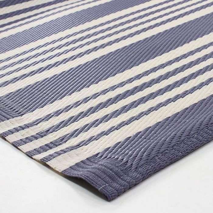 Blue Striped Outdoor Rug 120x180