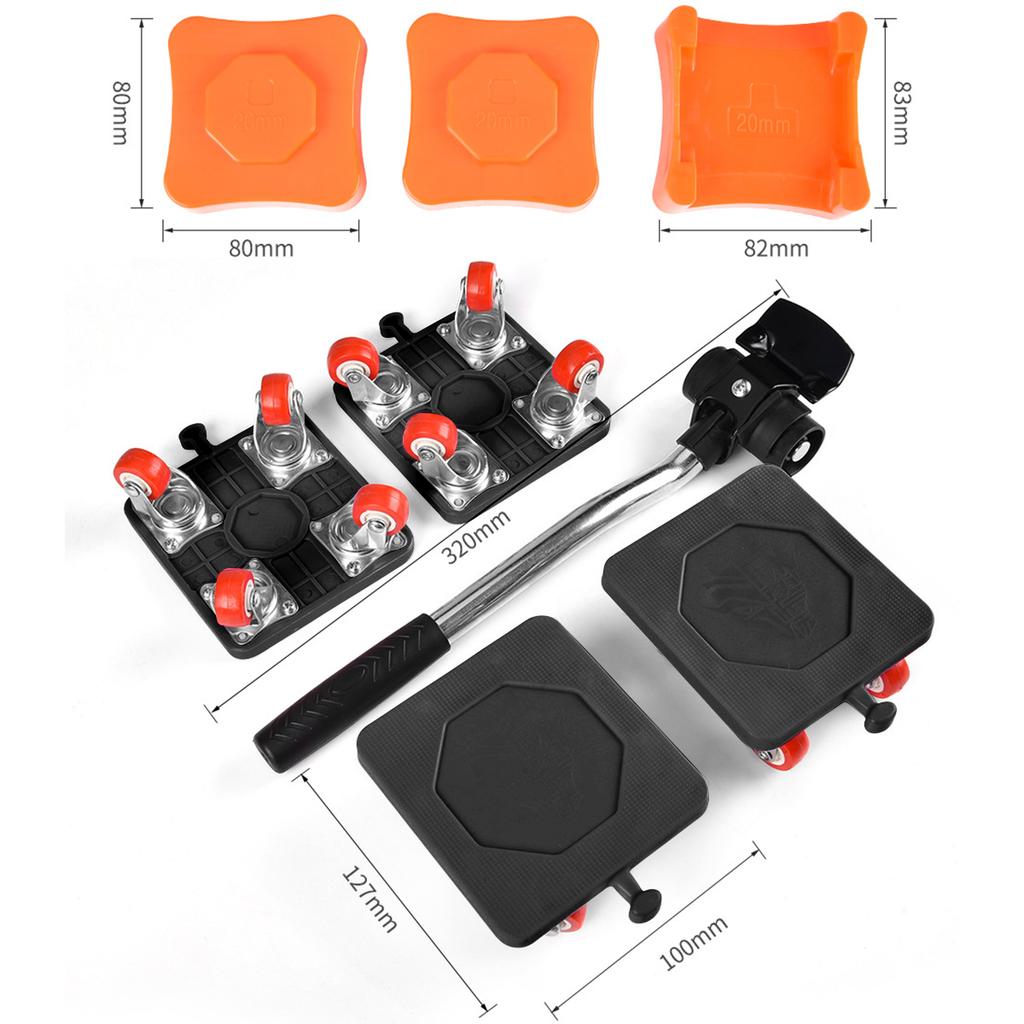 Furniture Moving Transport Roller Set Heavy Duty Lifter Transport Tool Pulley Furniture Mover Roller Wheel Bar Removal Lifting