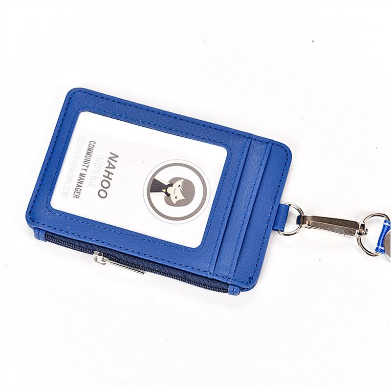 Multifunctional Zipper Work ID Card Holder with Lanyard Identity Access Staff Badge Multi-Card Bank Campus School Office Card Holder
