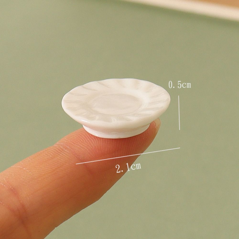 5pcs Mini Miniature Dollhouse Food 8 Styles Simulation Bowl White Dining Plate  Dollhouse Decoration