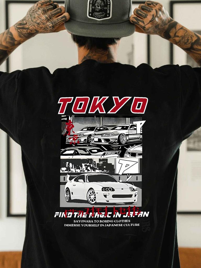 Letter Pattern Printed T-shirt Men's Summer Casual Versatile Comfortable Loose Short-sleeved Crew Neck Top Men's Clothing