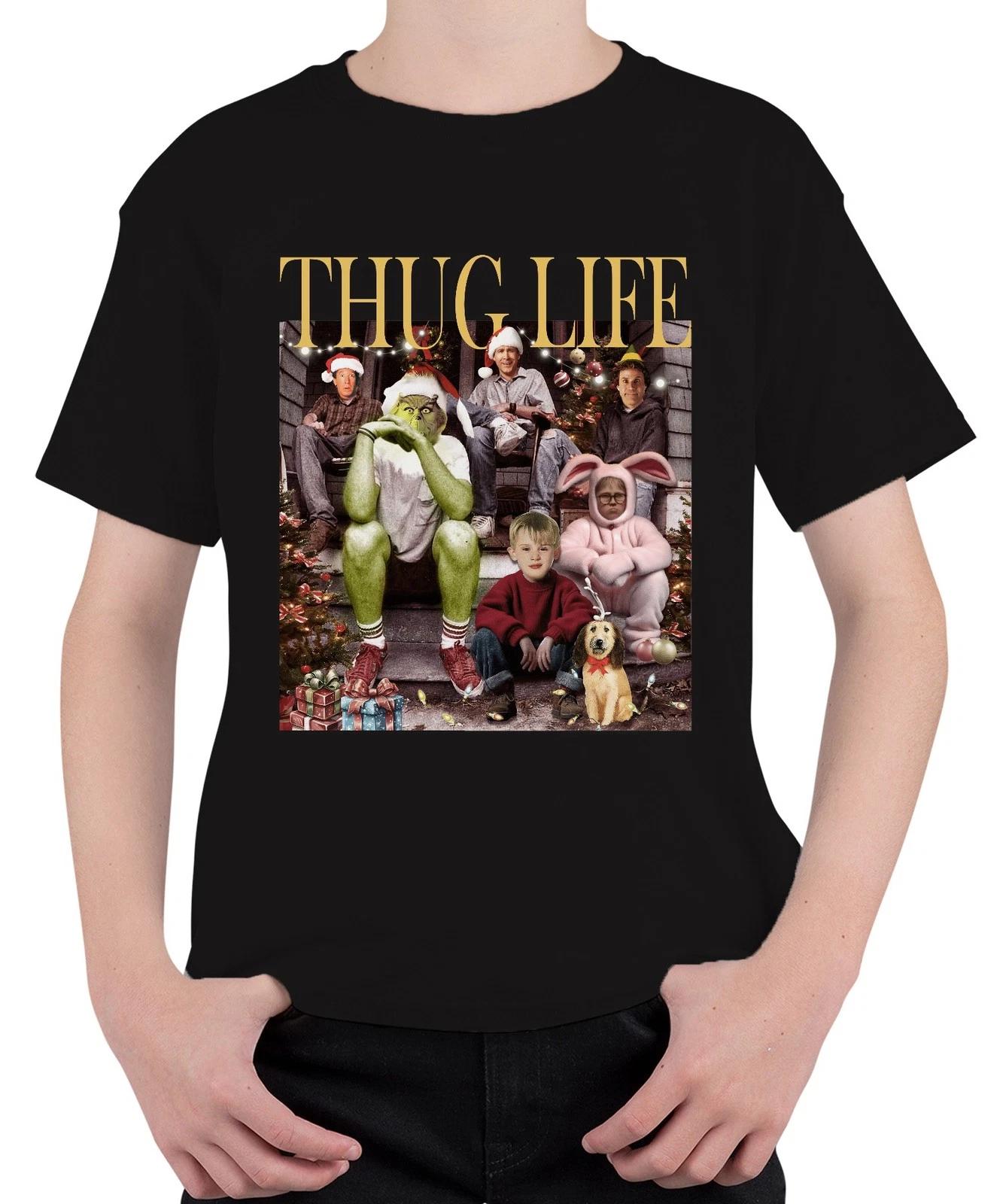 Thug Life Grinch Kevin Allein Zuhause - Weihnachten Christmas Xmas Unisex Kinder S