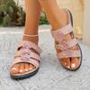 Fashion Vintage Flower Decoration Slip On Sandals Women Non Slip Soft Sole Low Heels Slides Women 2025 Summer Casual Holiday Slippers