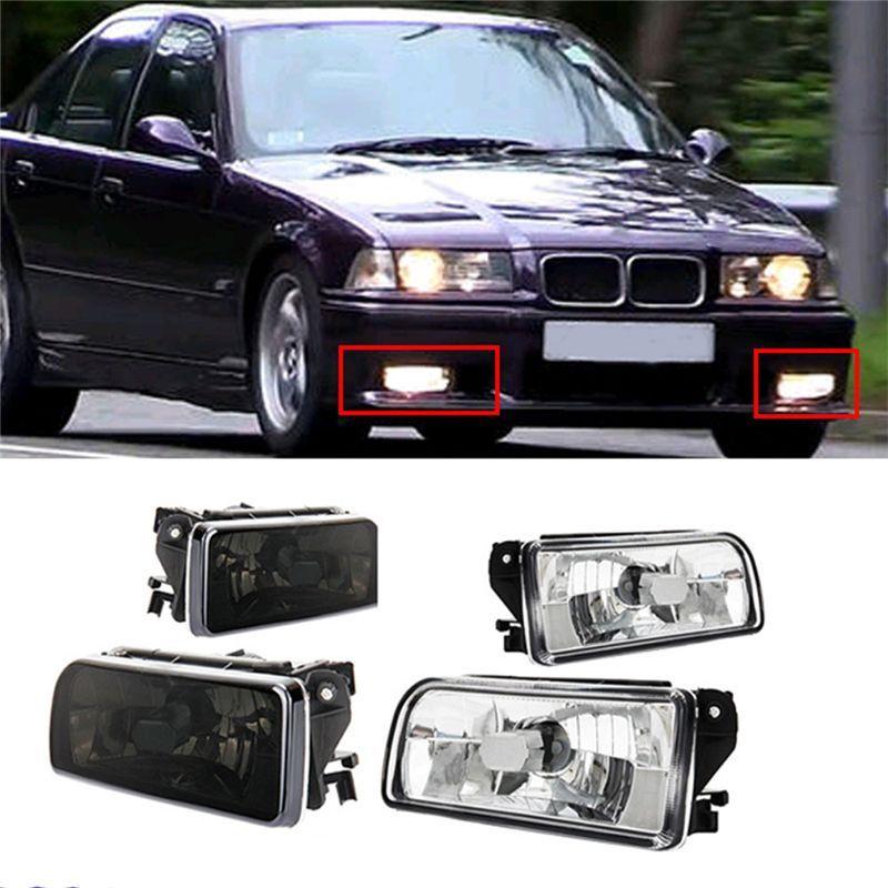 Powerful Left & Right Front Bumper Headlight Fog Lamps Housing For BMW E36 318I 318Ti 1992-1998 Car Fog Lights Covers