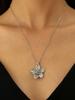 New Simple Metal Wrinkled Stereoscopic Flowers Pendant Necklace for Women Charm Temperament Clavicle Chain Fashion Jewelry Gifts