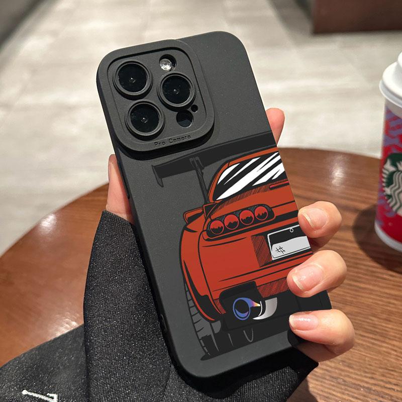 Phone Case For iPhone 14 13 15 16 Pro Max 11 12 Mini Plus X XR XS Max SE 2022 Stylish Car Pattern Shockproof Soft Back Cover