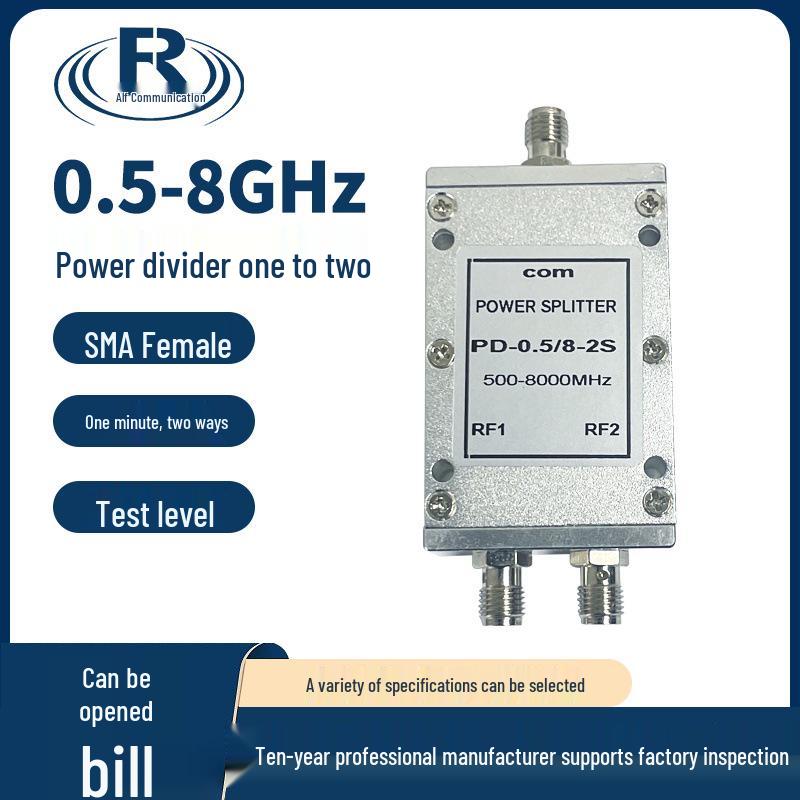 0.5-8GHz 1-to-2 SMA RF Microstrip Power Divider/Combiner