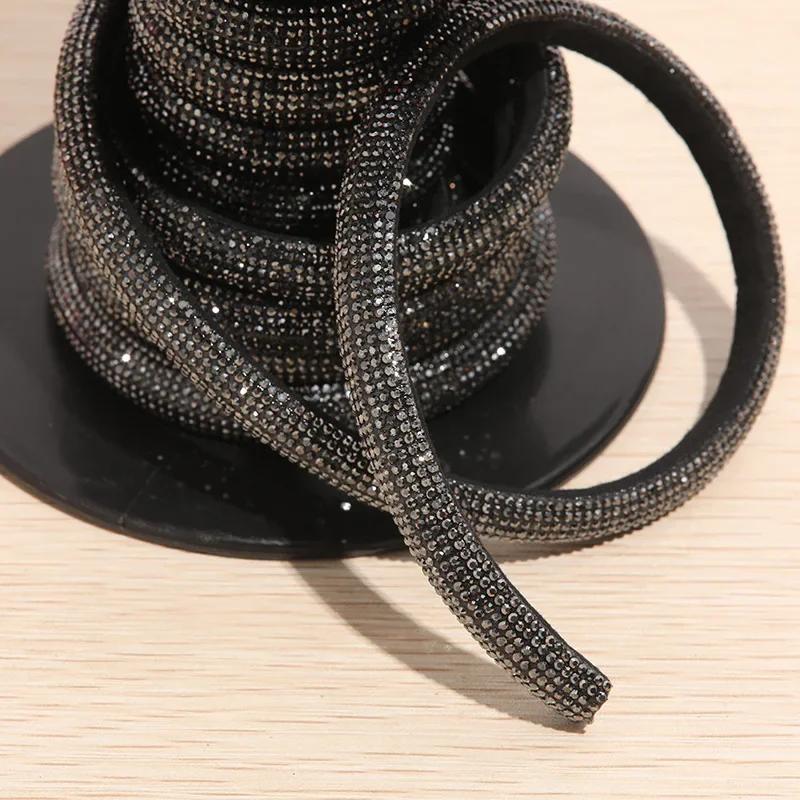 5/10yard Half Face Water Rhinestone Rope Blingbling Crystal Drawstring Pipe DIY Sandal Shoe Hairband Mobile Phone Strap Material