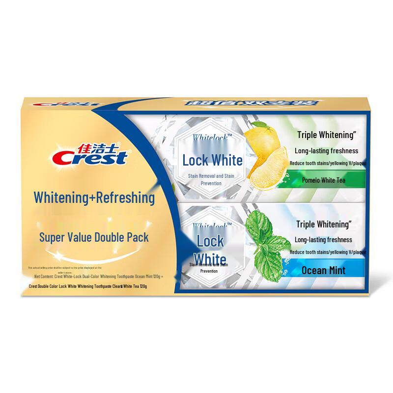 Crest Dual-Color Whitening Toothpaste, Mint & White Tea