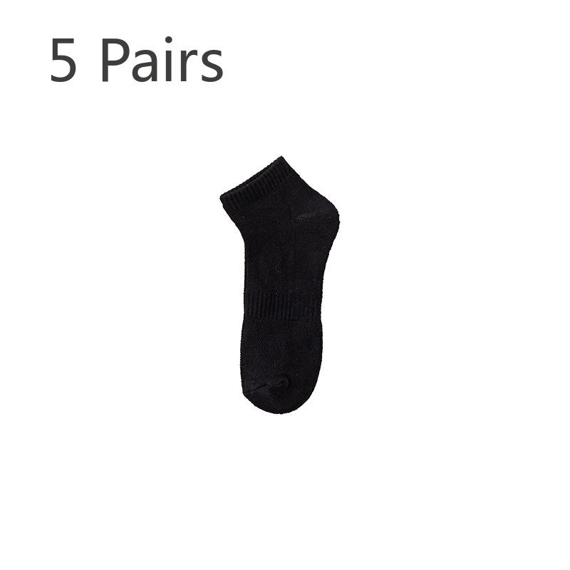 5 par sportssokker dame mesh pustende bomullssokker Terry løping treningssokker høst og vinter fortykning svette bomullssokker