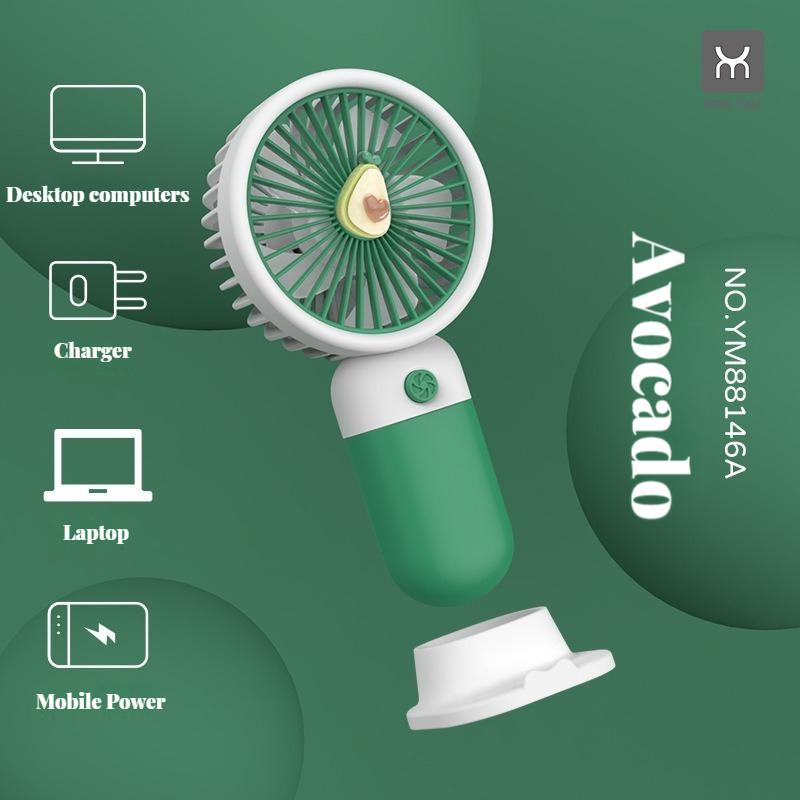 

Перезаряжаемый ручной вентилятор милый дизайн с держателем для мобильного телефона портативный и подходит для различных сценариев и кондиционирования воздуха Other зелёный