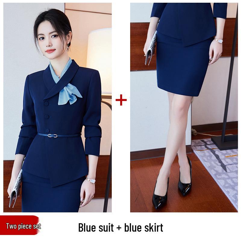 High-End Women's Professional Business Suit Set for Hotel Management, Housekeeping, Receptionist, and Salon Workwear