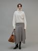 FROMWHERE Wool Draping Long Skirt Gray