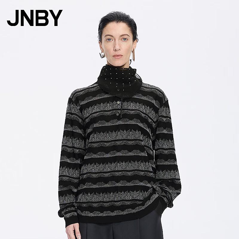 JNBY Women's Loose Fit Polo Collar Wool Knit Sweater