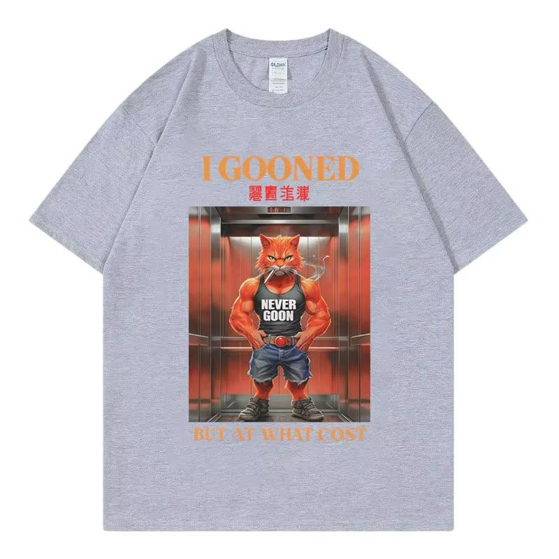 I Gooned But At What Cost Funny T-shirt Japanese Goon Meme Graphic T Shirts Men's Women's Casual Fashion Short Sleeve T-shirts