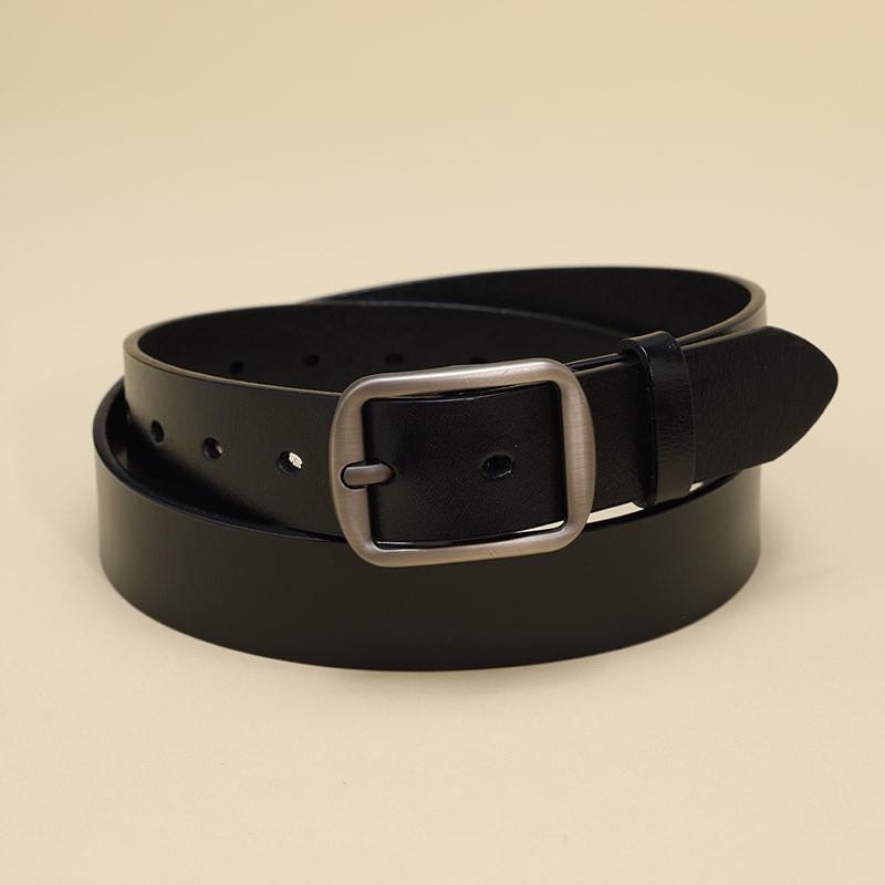 Cowhide Leather Stylish Belt For Men And Women Business Casual With Metal Pin Buckle For Use Daily