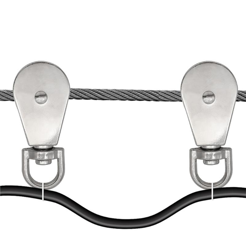 Flexible Wire Rope Pulley SwivelPulley Durability Tractions Wheel Pulley Block Rollers for Easy Lifting & Moving