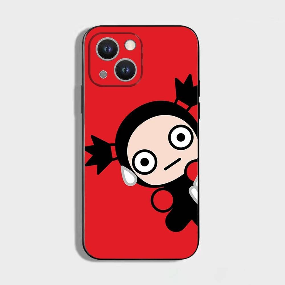 

P-Pucca-as Cartoon G-Garu-us Phone Case For iPhone 16,15,14,13,12,11 Plus,Pro Max,XS,X,XR,SE,Mini,8,7,Soft Silicone Black Cover iPhone16