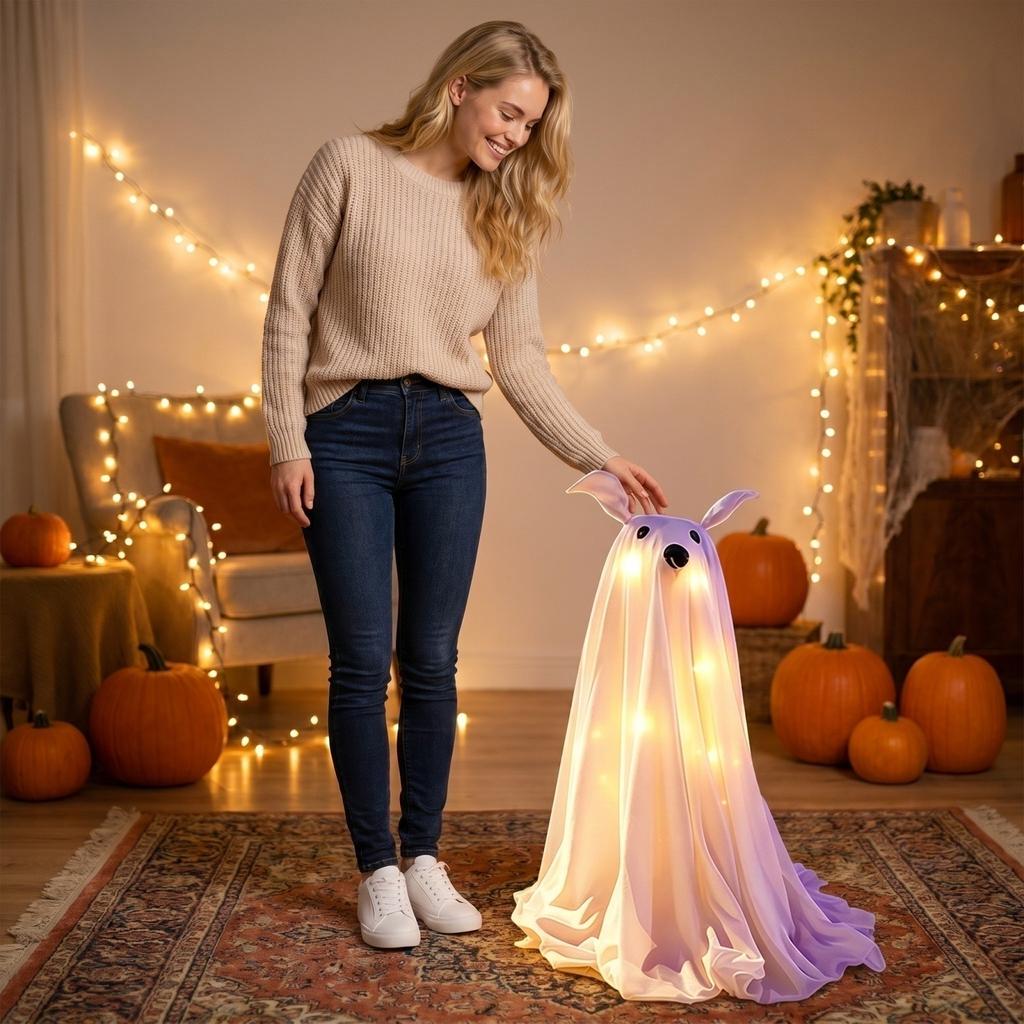 Halloween Glowing Dog Walking Team Decoration for Outdoor Yard