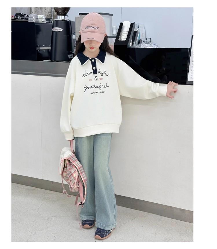 Vielseitiges Mädchen-Sweatshirt mit stilvollem Polokragen - Herbst- und Frühjahrsmode