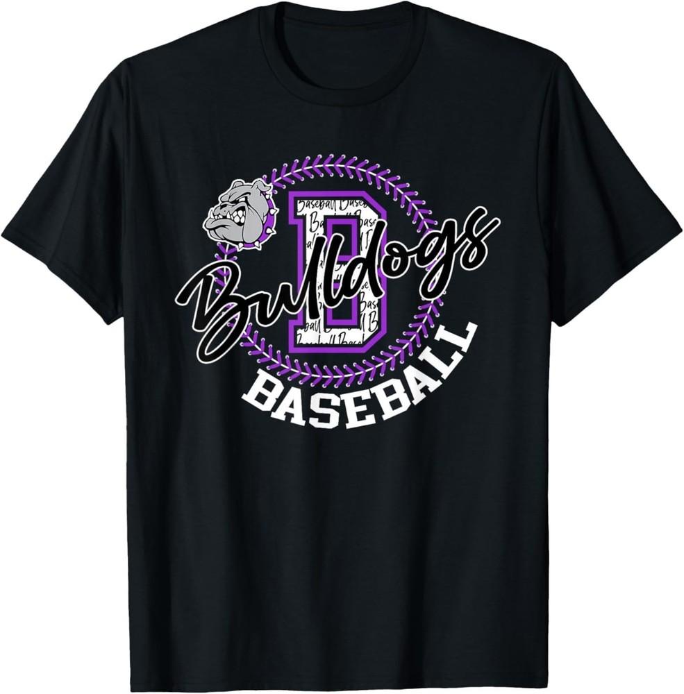 Bulldogs Baseball Game Day Purple Bulldog School Mascot T-Shirt