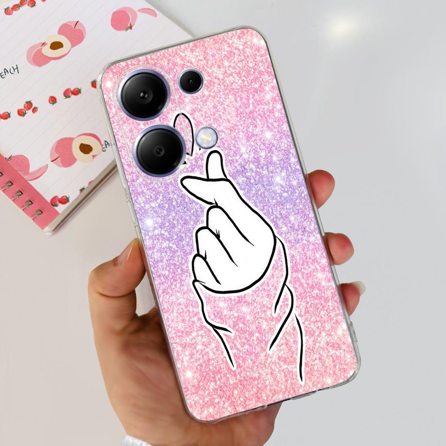 

For Xiaomi Redmi Note 13 Pro 4G / 5G Back Case SOFT Slim TPU Silicone Flower Butterfly Colorful Bumper Funda For Note13 Pro Capa Redmi Note 13 Pro 5G