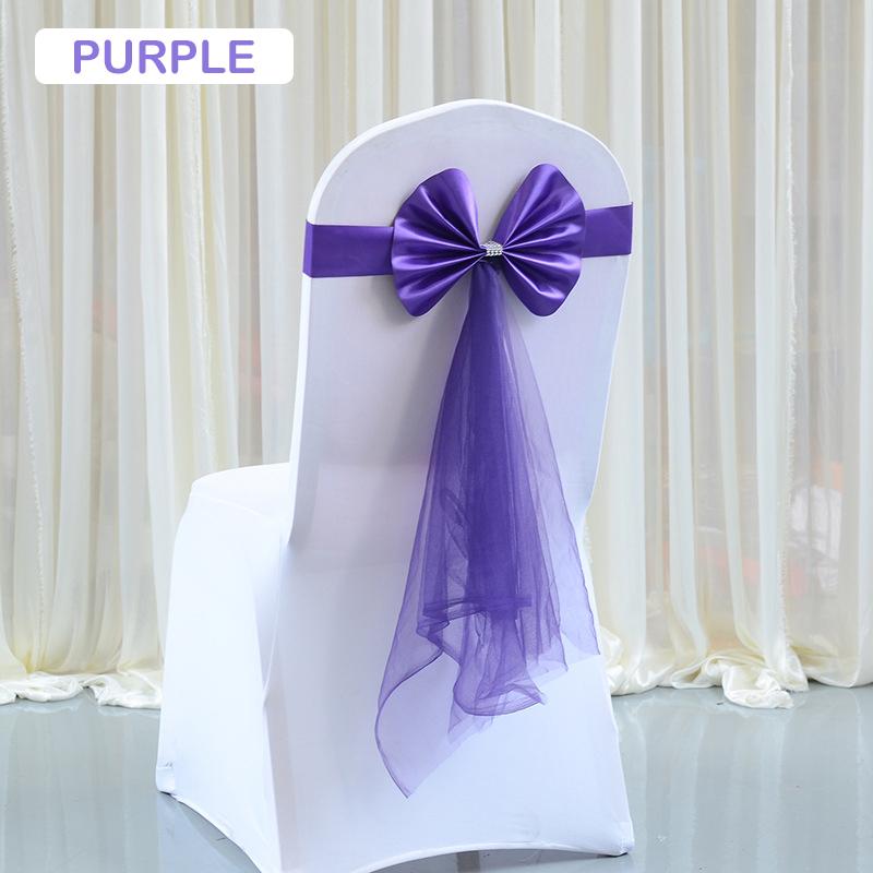 30/20/10PCS Chair Sashes Stretch Spandex Chair Bow Knot Bands With Butterfly Organza Ribbon Wedding Banquet Fair Meeting Decor