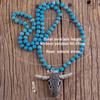 Fashion Boho Jewelry Empire Stones With Bull Head Charm Pendant Handmade Necklace Women Jewelry Gift Dropship