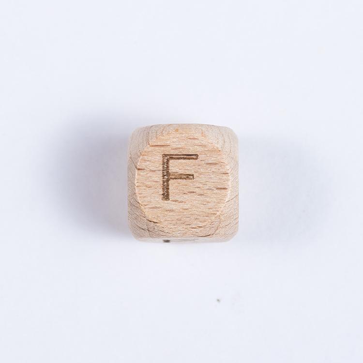 Kreativní 10ks 12mm Korálkové Materiály Abeceda Čtvercové Pro Výrobu Šperků Korálky s Písmeny Šperky Přírodní Bukové Dřevěné Korálky