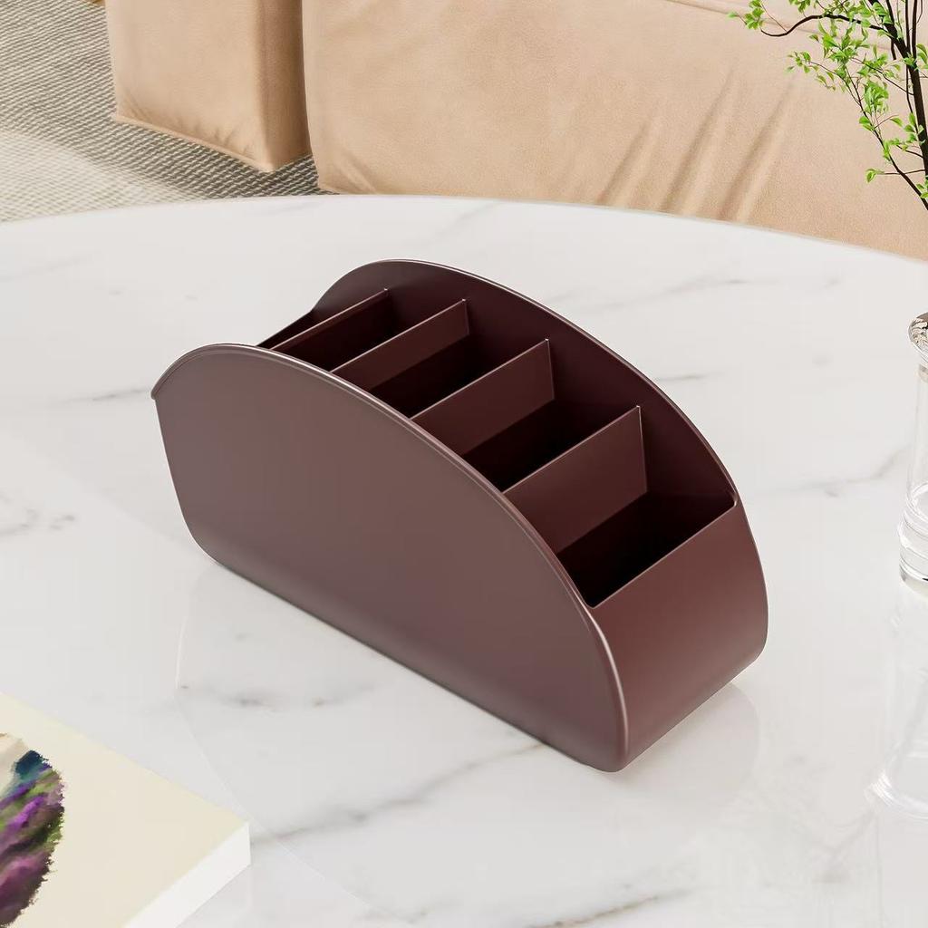 5-slot Tray Remote Control Storage Box - Cosmetic Storage Box, Large-capacity Desktop Makeup Brush Holder