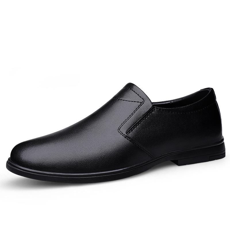 25 Men'S And Women'S Leather Shoes Loafer Dress Casual Shoes Spring Low-Top Foot-Fitting Cowhide Surface Single Shoes One Pedal