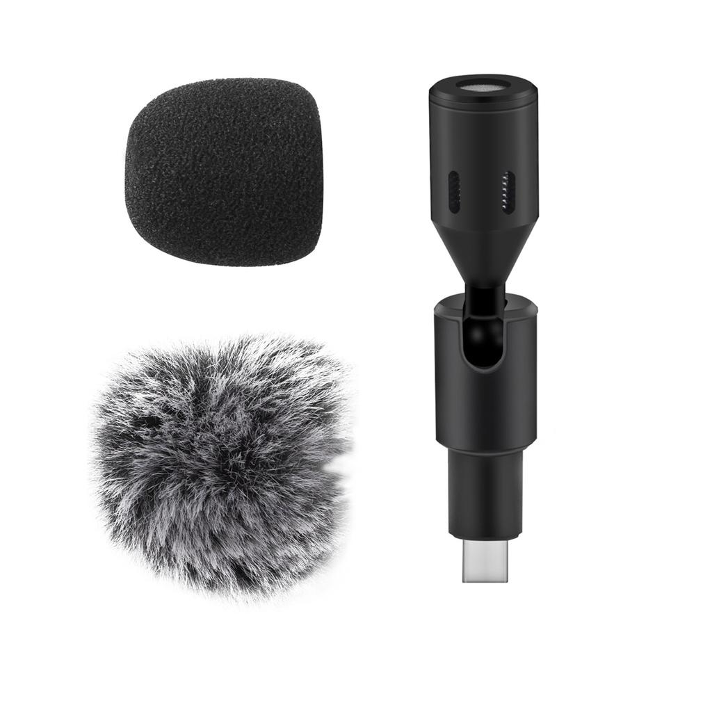   Plug-in Smartphone Microphone Mobile Phone Mic Cardioid Pickup 3.5mm TRRS Plug 90 Degrees  Angle   with 2pcs Windscreen for Smartphone L