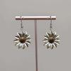Retro 3D Sunflower Daisy Earrings - Ancient Gold Aesthetic Dangle Jewelry